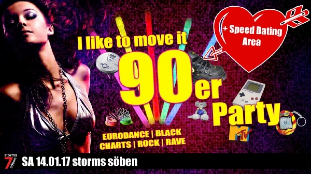 90er Party + Speed Dating Area